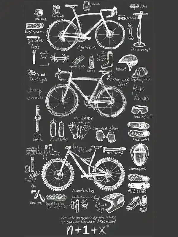 Bike Maths Men's T-shirt Charcoal