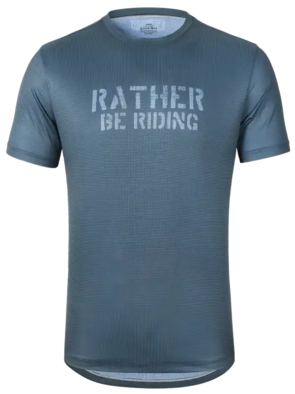 Men's cycling jersey with 'Rather Be Riding' print, breathable fabric, ideal for bike rides