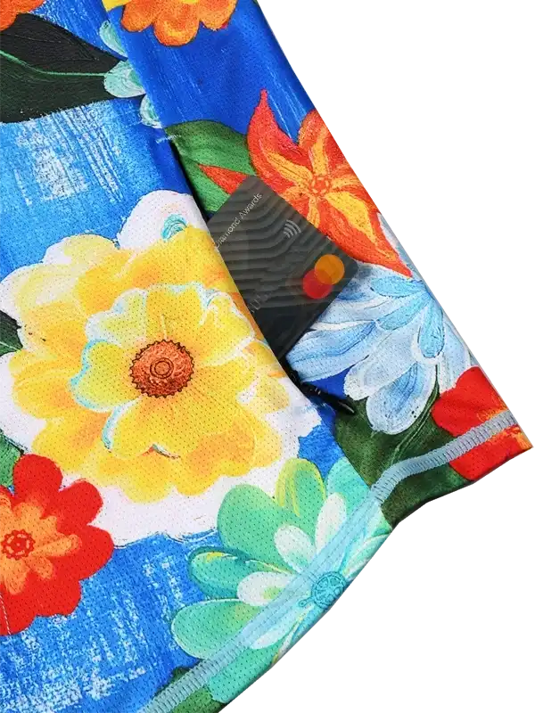 Vibrant floral cycling jersey with colorful blooms and breathable fabric design