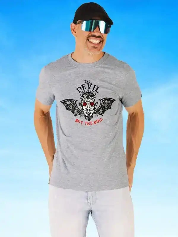 Men's cycling t-shirt with devil graphic design, perfect for bike lovers and riders