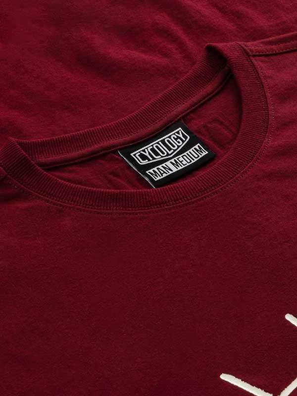 Cycology men's medium maroon t-shirt with brand label and white graphic detail