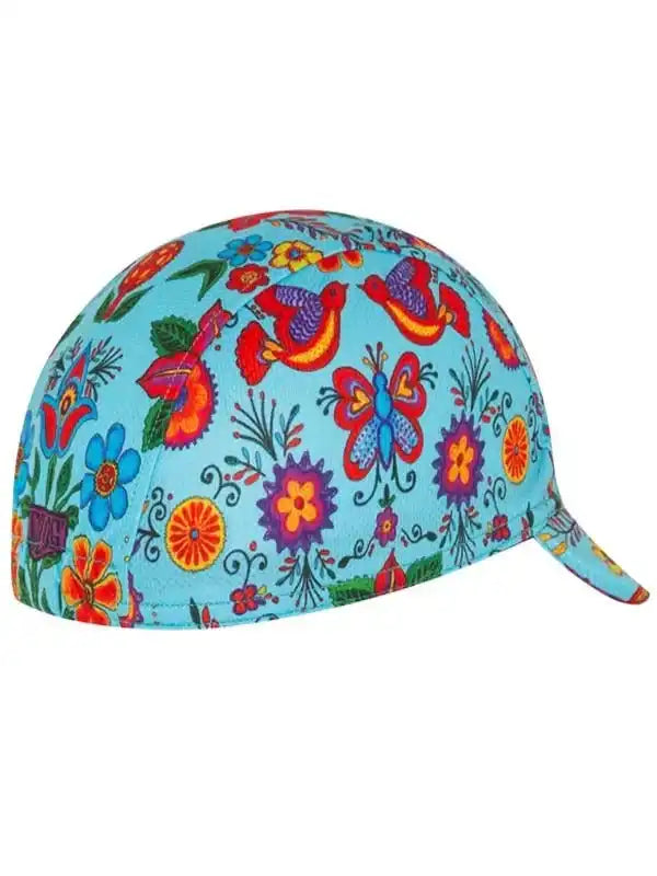 Colorful floral and butterfly pattern cycling cap for men and women, lightweight and breathable